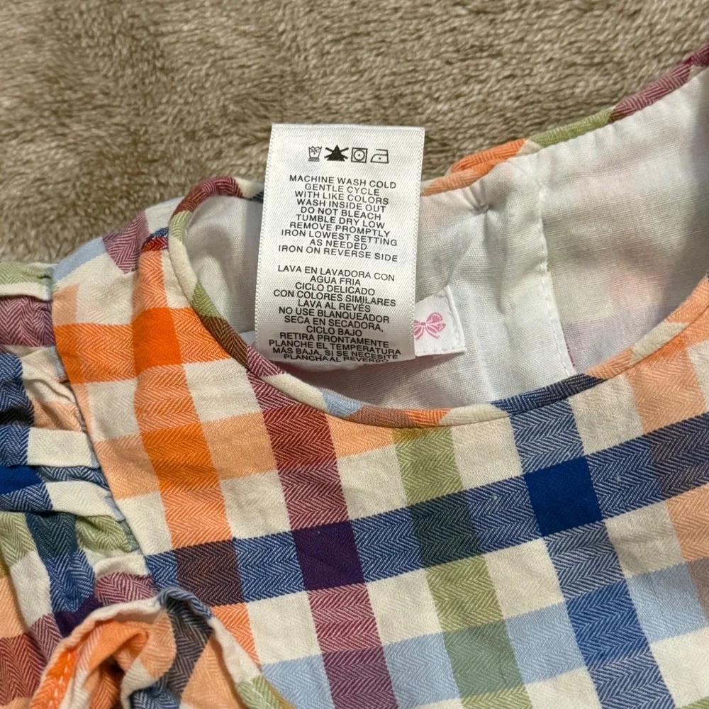 Bonnie Jean Girls Fall Plaid Smocked Pumpkin Dress Multicolor Size 6 Fall